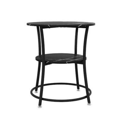 Abbildung von Vicco Couchtisch Quebec, Marmor/Schwarz, 50 x 55 cm mit Ablage