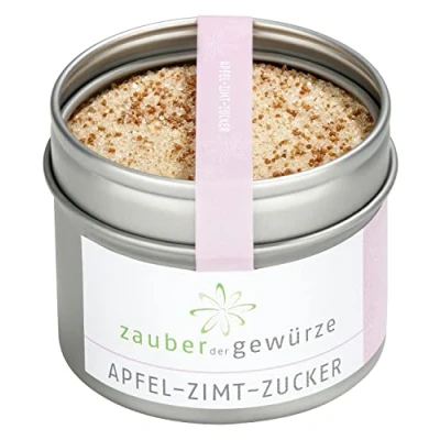 Abbildung von Zauber der Gewürze Apfel Zimt Zucker, Gewürz, für Apfelkuchen, Porridge, Oatmeal, Apfelpunsch, 100 g in wiederverschließbarer Aromadose