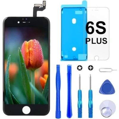 Abbildung von Brinonac Für iPhone 6S Plus Display LCD Touchscreen Digitizer Ersatz Bildschirm Front Komplettes Glas mit Werkzeug und Schutzfolie (5,5&quot;, Schwarz)