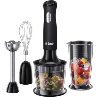 Abbildung von RUSSELL HOBBS Stabmixer 3 in 1, Matte Black 24702 56, 500 W, Mixen, Pürieren, Zerkleinern und Verquirlen