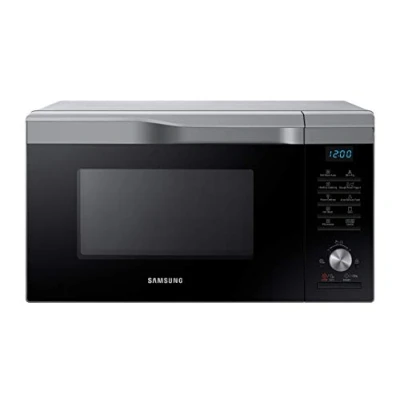 Abbildung von Samsung MC2BM6035CS/EG Kombi Mikrowelle mit Grill und Heißluft, 900 W, 28 ℓ Garraum (Extra groß), 51,7 cm Breite, HotBlast Technology, SlimFry, Silber