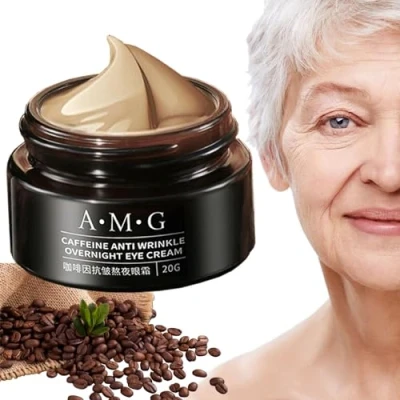 Abbildung von A. M. G Koffein Anti Falten Stay up Augencreme,A. Augencreme, Augencreme für die Nacht, kleine in brauner Flasche, straffende (3pcs)