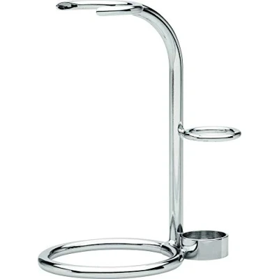Abbildung von Erbe Shaving Shop Premium Design Rasierer und Rasierpinselhalter Metall gl&auml;nzend veredelt