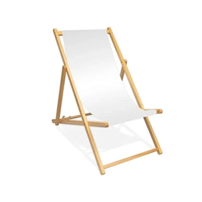 Abbildung von MultiBrands Liegestuhl, Holz, ohne Armlehne, klappbar (Weiß)