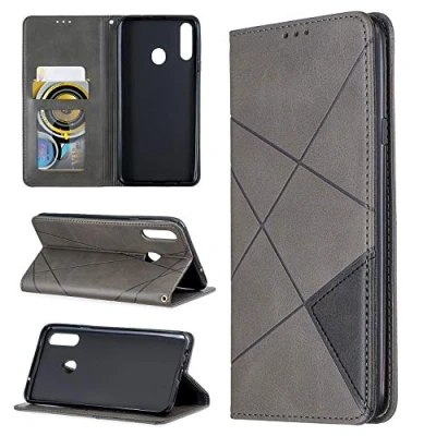 Abbildung von hülle für Samsung Galaxy A20s Leder,Hülle SM A207F/DS 2019 / A207M/DS A2070 A207F A207M Schutzhülle Case Cover Gray