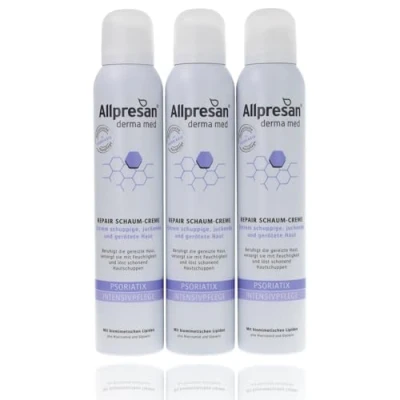 Abbildung von Allpresan Derma med Repair Schaum Creme PSORIATIX INTENSIVPFLEGE Zur Pflege der Haut bei Psoriasis (Schuppenflechte) 200 ml (3er Pack)