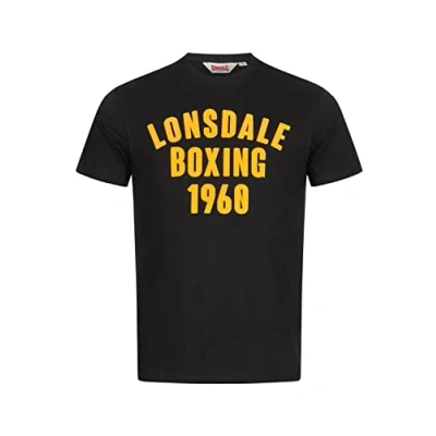 Abbildung von Lonsdale Normale Passform Pitsligo Tshirt print, Herren, Größe: XXL, Black yellow