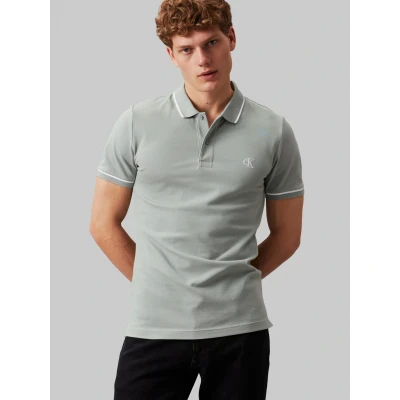 Abbildung von Calvin Klein Jeans Tipping SLIM Poloshirt, Herren, Größe: Small, Slate gray
