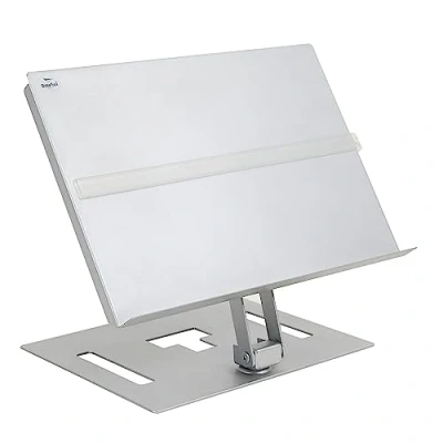 Abbildung von Dataflex Addit Dokumentenhalter Verstellbar Silber, Ergonomische Lösung für Dokumente bis zum Format A3, Höhe, Tiefe und Winkel verstellbar, Inklusive magnetischem Lineal, Aus Stahl