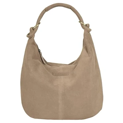 Abbildung von bruno banani Shopper Echt Leder Damen Rauleder Shopper, Handtasche mit Reißverschlussfächern, Einkaufstasche aus Rindleder, leichte Umhängetasche 021856