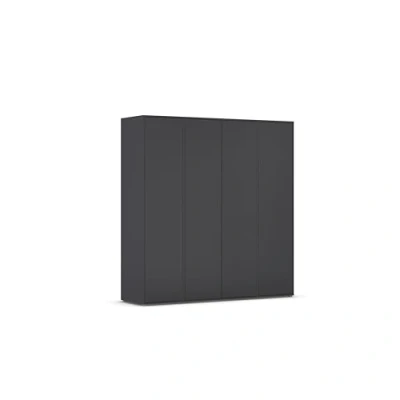 Abbildung von Rauch Möbel Nabila, Drehtürenschrank, Kleiderschrank, Kleiderschränke, Garderobe, 4 türig, Push to Open, Farbe Grau metallic, 187x194x53cm