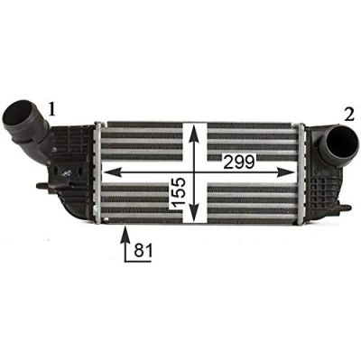 Abbildung von MAHLE ORIGINAL CI 466 000P Ladeluftkühler CITROËN: C5 III Kombi, PEUGEOT: 508 I SW, 407 SW