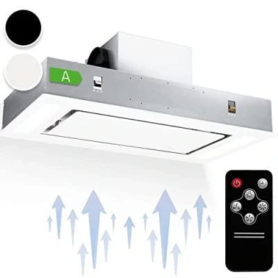 Abbildung von Klarstein Dunstabzugshaube, Leiser Dunstabzug, Dunstabzugshaube Unterbau, mit Filter, Einbau, Abzugshaube 90cm, 230W, 620 m3/h, Abluft/Umluft Weiß