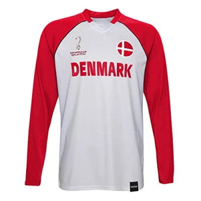 Abbildung von FIFA Herren Official World Cup 2022 Classic Long Sleeve Denmark T Shirt, Red, X Large