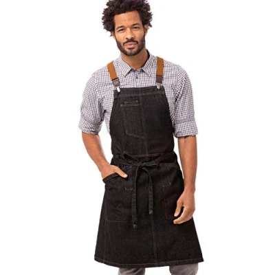 Abbildung von Chef Works Unisex Berkeley Latzschürze, Schwarz, Einheitsgröße