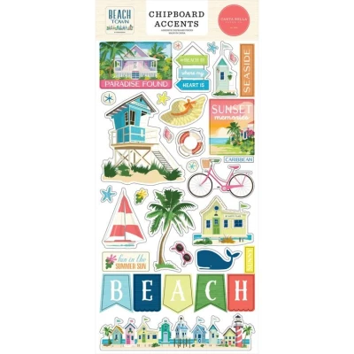 Abbildung von Carta Bella Beach Town Chipboard Accents (CBBT427021)