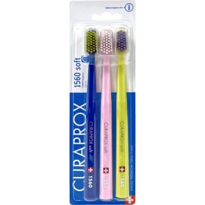 Abbildung von Curaprox CS 1560 TRIO PACK ZahnpflegeZubehör Dark blue light pink green, Größe: One Size, green