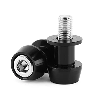 Abbildung von Akozon Swing Arm Spool 8 / 10mm Motorrad CNC Aluminiumlegierung Sliders Stehen Swingarm Bobbins(10MM Schwarz)