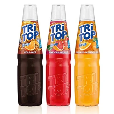 Abbildung von TRi TOP Getränkesirup 3er Set Orange Mandarine, Cola Mix, Pink Grapefruit 3x600ml [5Liter Erfrischungsgetränk pro Flasche]