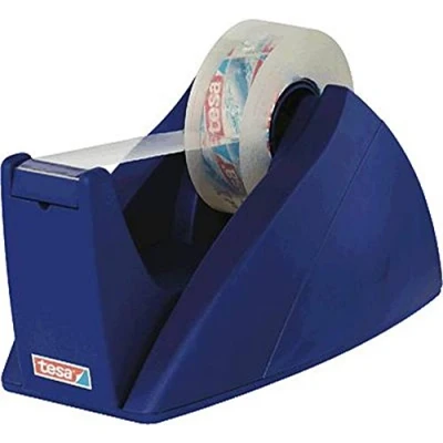 Abbildung von tesa Easy Cut Tischabroller Nachfüllbarer, standfester Klebeband Spender für Klebebandrollen bis 33 m x 19 mm Blau