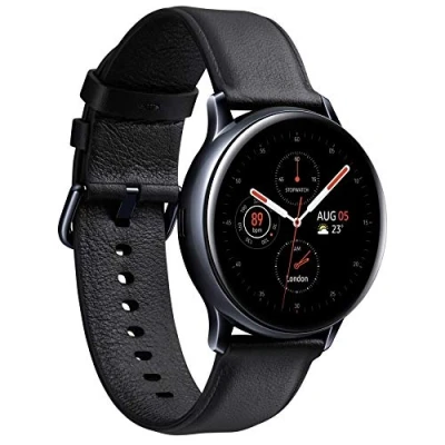 Abbildung von Samsung SM R830 Galaxy Watch Active2, Fitnesstracker aus Edelstahl, großes Display, ausdauernder Akku, wassergeschützt, 40 mm, Bluetooth, Schwarz