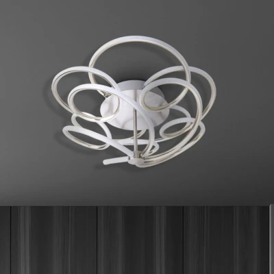 Abbildung von näve LED Deckenleuchte Rizado, Dimmfunktion, fest integriert, Warmweiß, Effizienzklasse: F, 3 Stufen dimmbar per Wandschalter, satin nickel