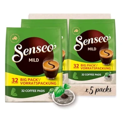 Abbildung von Senseo® Pads Mild Milder Kaffee RA zertifiziert 5 Vorratspackungen x 32 Kaffeepads