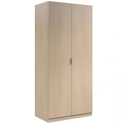 Abbildung von Zweitüriger Kleiderschrank, Eichenfarbe, 81,5 x 180 52 cm.