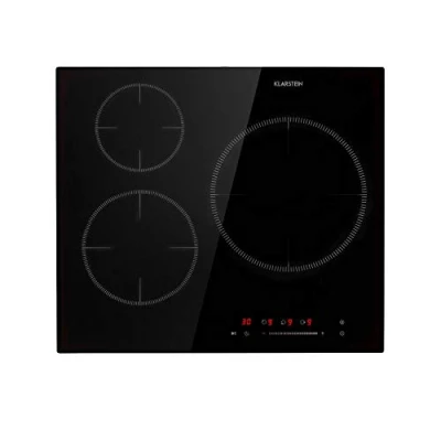 Abbildung von Klarstein Delicatessa 3 Induktions Kochfeld, Einbaukochfeld, Autark, 60cm, Zonen, 5800 Watt, 9 Leistungsstufen, Paella Zone, Topferkennung, Timer, Touch Control, Glaskeramik, schwarz