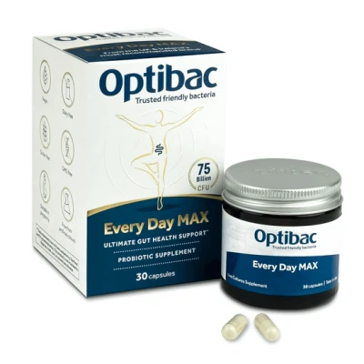 Abbildung von OPTIBAC PROBIOTICS Für Jeden Tag MAX 50 Mrd Bakterienkulturen Natürliches Nahrungsergänzungsmittel Tägliche Einnahme Empfohlen Lactobacillus Acidophilus NCFM 1 Monatspackung 30 Kapseln, 200 g
