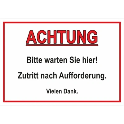 Abbildung von carstyling XXL Aufkleber &#039;Achtung Bitte warten Sie Hier!&#039; 210 x 140 mm