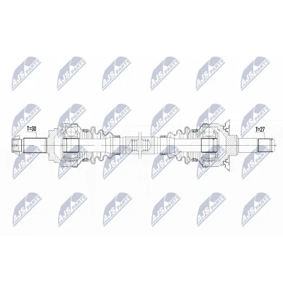 Abbildung von NTY NPW BM 101 Antriebswelle Hinterachse links 760 Automatikgetriebe BMW: 5 Limousine, Touring