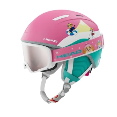 Abbildung von HEAD MAJA Paw SET Ski und Snowboardhelm inkl. Brille, Patrol Design, Rosa/Türkis