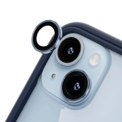 Abbildung von RhinoShield 9H Tempered Glass Kameraprotektoren, kompatibel mit [iPhone 14/14 Plus] Stoß und Kratzfest, hohe Klarheit, explosionssicheren Schutz, Anti Beschlag Technologie Blau