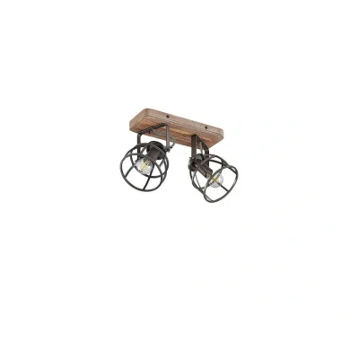 Abbildung von Lindby Deckenstrahler Rutger, 36 cm, 2 flammig, Holz, Metall