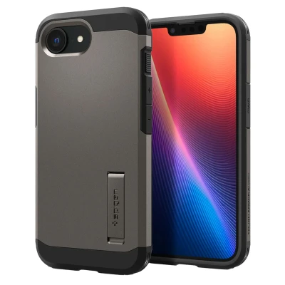 Abbildung von Apple iPhone 16e Hülle MagSafe Kunststoff Spigen Backcover/Hard Case Handyhülle Dunkelgrau
