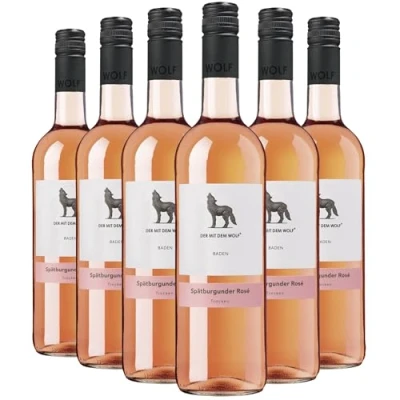 Abbildung von Wolfenweiler Spätburgunder Roséwein trocken Qualitätswein fruchtig mit Aromen von Erdbeere &amp; Himbeere Markgräflerland Baden (6 x 0,75l)
