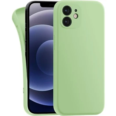 Abbildung von MyGadget Hülle Kompatibel mit iPhone 12 robuste Silikon Schutzhülle TPU Case Slim Silikonhülle Back Cover Kratzfest Handyhülle Matt Grün