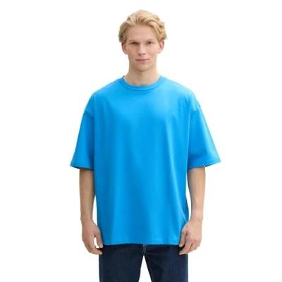 Abbildung von TOM Tailor Denim Oversized Tshirt basic, Herren, Größe: XL, Bright ibiza blue