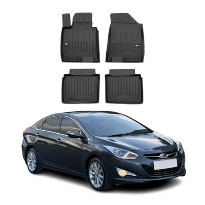 Abbildung von Fußmatten Gummimatten kompatibel mit Hyundai i40 2014 2019 OMAC Premium 3D Schwarz TPE Gummi
