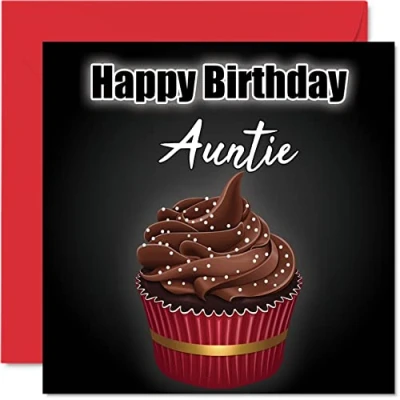 Abbildung von Stilvolle Geburtstagskarten für Tante Geburtstags Cupcake lustige Geburtstagskarte vom Neffen Nichte, Tante, Geburtstagsgeschenke, 145 mm x mm, Grußkarten, Geschenk