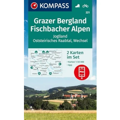 Abbildung von KOMPASS Wanderkarten Set 221 Grazer Bergland, Fischbacher Alpen (2 Karten) 1:50.000: inklusive Karte zur offline Verwendung in der App. Fahrradfahren.
