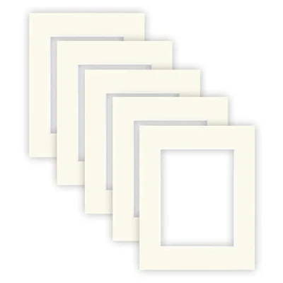 Abbildung von nielsen Conservation Passepartout Karton 1,5 mm 5er Set Außenformat 24x30 cm für Bildformat 15x20 Elfenbeinweiß (Creme weiß) Glatte Oberfläche