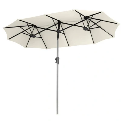 Abbildung von Sekey Sonnenschirm 300 x 160 cm Doppelsonnenschirm Marktschirm Gartenschirm, mit Kurbel, LxB: 300,00x160,00 cm, Oval Sonnenschutz UV50+