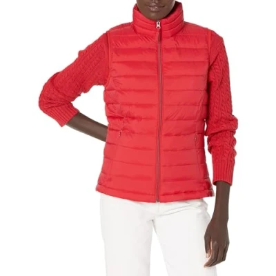 Abbildung von Amazon Essentials Damen Leichte, Wasserbeständige Pufferweste, Verstaubar, Rot, XL