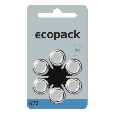 Abbildung von Varta Ecopack ZA 675 Hörgerätebatterien 1,4 V 650 mAh 60 Stück
