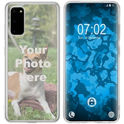 Abbildung von PhoneNatic Case kompatibel mit Galaxy S20 Personalisierte Handyhülle Clear zum selbst gestalten eigenem Foto
