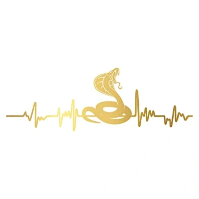 Abbildung von Finest Folia Aufkleber Herzschlag Tiere Breite 27cm Lifeline Heartbeat Deko Sticker Selbstklebend für Auto Kühlschrank Laptop Autoaufkleber K150 (Gold, 24 Schlange)