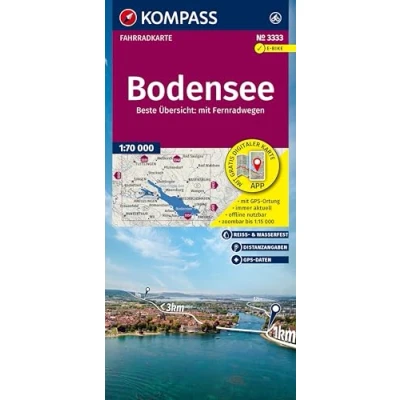 Abbildung von KOMPASS Fahrradkarte 3333 Bodensee 1:70.000: reiß und wetterfest mit Extra Stadtplänen
