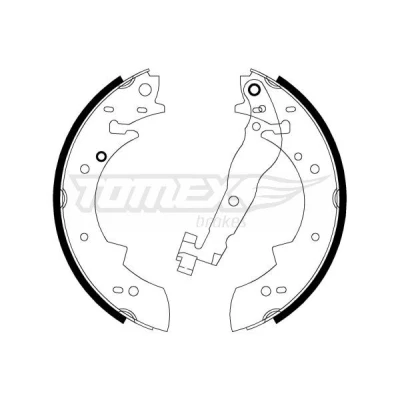 Abbildung von TOMEX brakes TX 20 62 Bremsbacken Hinterachse 228 42 RENAULT: Rapid Kastenwagen, 16, 21 Schrägheck, SUZUKI: SJ 410 SUV, PEUGEOT: 304 Cabrio